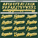 Custom Name Number Two Tone Bomber Jacket Green Gold Black Varsity Full-Snap Letterman Personalized Team Apparel Personalized