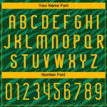 Custom Name Number Volleyball Uniform Jersey - Personalized Green Gold Black Geometric Design Personalized Green Gold-Black