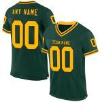 Custom Name Number Authentic Throwback Football Jersey Green Black Mesh Personalized Team Jersey Personalized Green Gold-Black