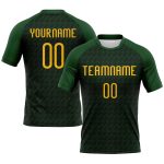 Custom Name Number Volleyball Jersey | Personalized Green Gold Geometric Sublimation Team Uniform Personalized Green Gold