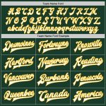 Custom Name Number Green Gold Gray Bomber Varsity Letterman Split Fashion Jacket - Personalized Full-Snap Team Apparel Personalized