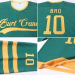 Custom Name and Number Green Gold Hockey Jersey - Personalized Team Jersey Personalized Green Gold Hockey Jersey Team Custom