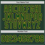 Custom Name and Number Baseball Jersey in Green with Gold Line - Personalized Authentic Team Jersey Personalized Green Gold
