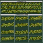 Custom Name and Number Baseball Jersey in Green with Gold Line - Personalized Authentic Team Jersey Personalized Green Gold