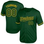 Custom Name Number Authentic Green Gold Baseball Jersey Mesh Throwback Team Personalized Green Gold Mesh Authentic Throwback
