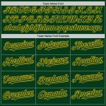 Custom Name Number Authentic Green Gold Baseball Jersey Mesh Throwback Team Personalized Green Gold Mesh Authentic Throwback