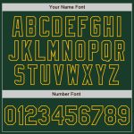 Custom Name Number Softball Jersey Unisex Green Gold Pinstripe Two-Button Personalized Apparel Personalized Green Gold Pinstripe