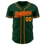 Custom Authentic Baseball Jersey with Personalized Name & Number - Green Gold-Red Team Colors Personalized Green Gold-Red