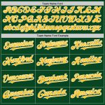 Custom Gradient Twinkle Star Baseball Jersey | Personalized Green Gold-White 3D Pattern with Name & Number Personalized Green