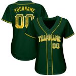 Custom Name and Number Authentic Green Gold-White Drift Fashion Baseball Jersey - Personalized Team Jersey Personalized Green