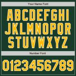 Custom Name Number Varsity Letterman Jacket Green Gold White Full-Snap Bomber for Team Personalized Green Gold-White Bomber