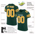 Personalized Green White Gold Authentic Football Jersey Mesh Design Personalized Green Gold-White Mesh Authentic Football