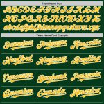 Custom Name Number Green Gold White Mesh Baseball Jersey Authentic Throwback Team Personalized Green Gold-White Mesh Authentic