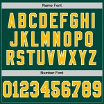 Customizable Green Gold White Mesh Throwback Football Jersey with Name and Number - Personalized Team Apparel Personalized