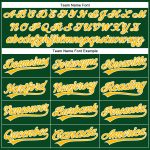 Custom Green and Gold-White Vapor Golf Polo Shirt with Personalized Team Name and Number Personalized Green Gold-White Performance
