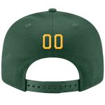 Custom Name Number Snapback Hat - Personalized Green and Gold-White Stitched Adjustable Cap Personalized Green Gold-White
