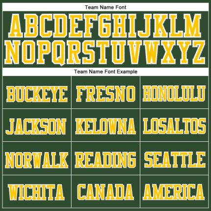 Custom Team Cuffed Knit Hat with Name and Number - Personalized Green Gold-White Stitched Beanie Personalized Green Gold-White
