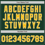 Custom Name and Number Two-Button Unisex Softball Jersey in Green Gold-White - Personalized Team Apparel Personalized Green