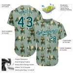 Custom Name and Number Personalized 3D Pattern Bear Baseball Jersey Green Grass Green-White Personalized Green Grass Green-White