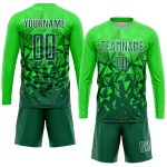 Custom Name and Number Soccer Jersey - Personalized Green Grass Green-White Sublimation Uniform Personalized Green Grass