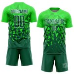 Custom Name and Number Soccer Jersey - Personalized Green Grass Green-White Sublimation Uniform Personalized Green Grass