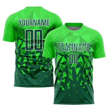 Custom Name and Number Soccer Jersey - Personalized Green Grass Green-White Sublimation Uniform Personalized Green Grass