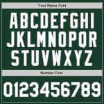 Custom Name and Number Unisex Softball Jersey - Personalized Green Gray Pinstripe Two-Button Design Personalized Green Gray