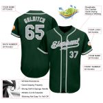 Custom Name and Number Baseball Jersey - Personalized Green Gray White Authentic Team Jersey Personalized Green Gray-White