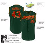 Custom Personalized Green Gray-White Baseball Jersey with Team Name and Number - Authentic Sleeveless Design Personalized