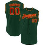 Custom Personalized Green Gray-White Baseball Jersey with Team Name and Number - Authentic Sleeveless Design Personalized