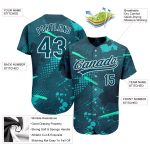 Personalized Custom Name and Number Baseball Jersey, Green Aqua 3D Pattern Design - Authentic Team Gear Personalized Green