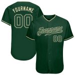Custom Name and Number Baseball Jersey - Personalized Authentic Green Cream Team Jersey Personalized Green Green-Cream Authentic