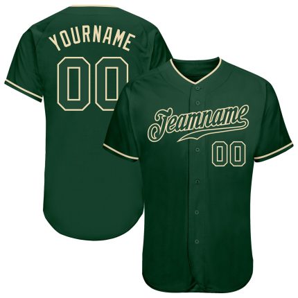 Custom Name and Number Baseball Jersey - Personalized Authentic Green Cream Team Jersey Personalized Green Green-Cream Authentic
