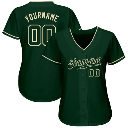 Custom Name and Number Baseball Jersey - Personalized Authentic Green Cream Team Jersey Personalized Green Green-Cream Authentic