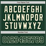 Custom Name Number Varsity Letterman Jacket Bomber in Green Cream - Personalized Full-Snap Team Jacket Personalized Green