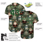 Custom Christmas 3D Baseball Jersey - Personalized Green Cream Design with Custom Name and Number Personalized Green Green-Cream