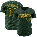 Custom Baseball Jersey with 3D Green-Gold Pattern, Slant Lines, Personalized Name and Number, Authentic Team Gear Personalized