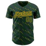 Custom Baseball Jersey with 3D Green-Gold Pattern, Slant Lines, Personalized Name and Number, Authentic Team Gear Personalized