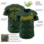 Custom Baseball Jersey with 3D Green-Gold Pattern, Slant Lines, Personalized Name and Number, Authentic Team Gear Personalized