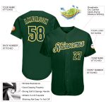 Personalized Authentic Baseball Jersey in Green and Green-Gold Colors Personalized Green Green-Gold Authentic Baseball Jersey