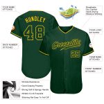 Custom Name and Number Authentic Baseball Jersey - Personalized Green Green-Gold Team Jersey Personalized Green Green-Gold