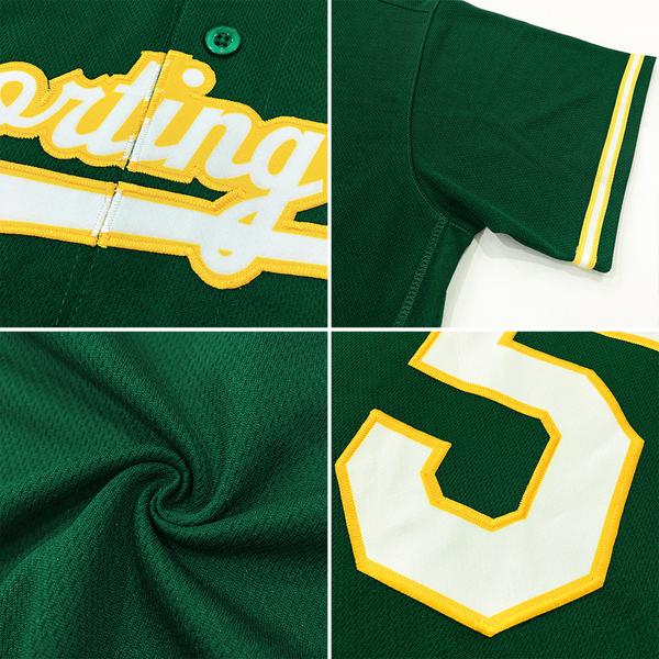 Personalized Green Green-Gold Authentic Baseball Jersey Team Custom Name and Number Custom Name and Number Authentic Baseball Jersey - Personalized Green Green-Gold Team Jersey Personalized Green Green-Gold - Image 6