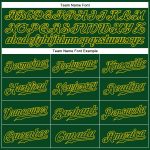 Custom Name and Number Personalized Green-Gold Baseball Jersey - Authentic Sleeveless Team Apparel Personalized Green Green-Gold