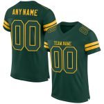 Custom Green Gold Football Jersey with Personalized Name and Number - Authentic Team Apparel Personalized Green Green-Gold