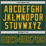 Custom Name and Number Performance T-Shirt in Personalized Green-Gold for Teams Personalized Green Green-Gold Performance