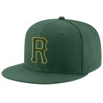 Custom Personalized Adjustable Snapback Hat with Green and Gold Stitching - Team Name and Number Personalized Green Green-Gold
