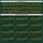 Custom Personalized Team Baseball Jersey - Green & Old Gold - Authentic with Name and Number Personalized Green Green-Old