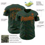 Custom Name and Number Baseball Jersey with 3D Green-Orange Slant Lines Pattern - Personalized Team Jersey Personalized Green