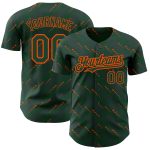 Custom Name and Number Baseball Jersey with 3D Green-Orange Slant Lines Pattern - Personalized Team Jersey Personalized Green