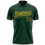 Custom Name and Number Personalized Green Yellow Golf Polo Shirt - Performance Vapor Team Apparel Personalized Green Green-Yellow